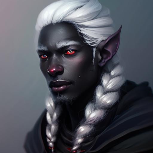 00056-2762042746-Close-up Portrait of a Zimbabwean Drow Person with gray dreadlocks hair, Frostpunk, Fantasy, Volumetric lighting, concept art, b.png